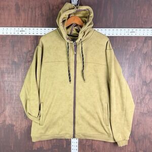 32 Bar Blues Sweatshirt Jacket Hoodie Full Zip Cotton Mustard Yellow Men's XL